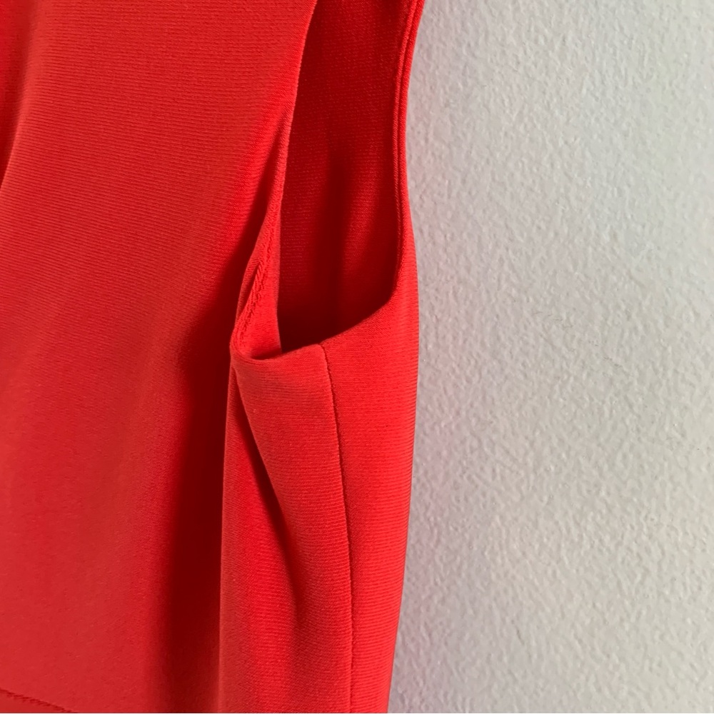 Red Midi Dress Length Ralph Lauren Size 8 A Line Short Sleeve V Neck - Picture 5 of 7